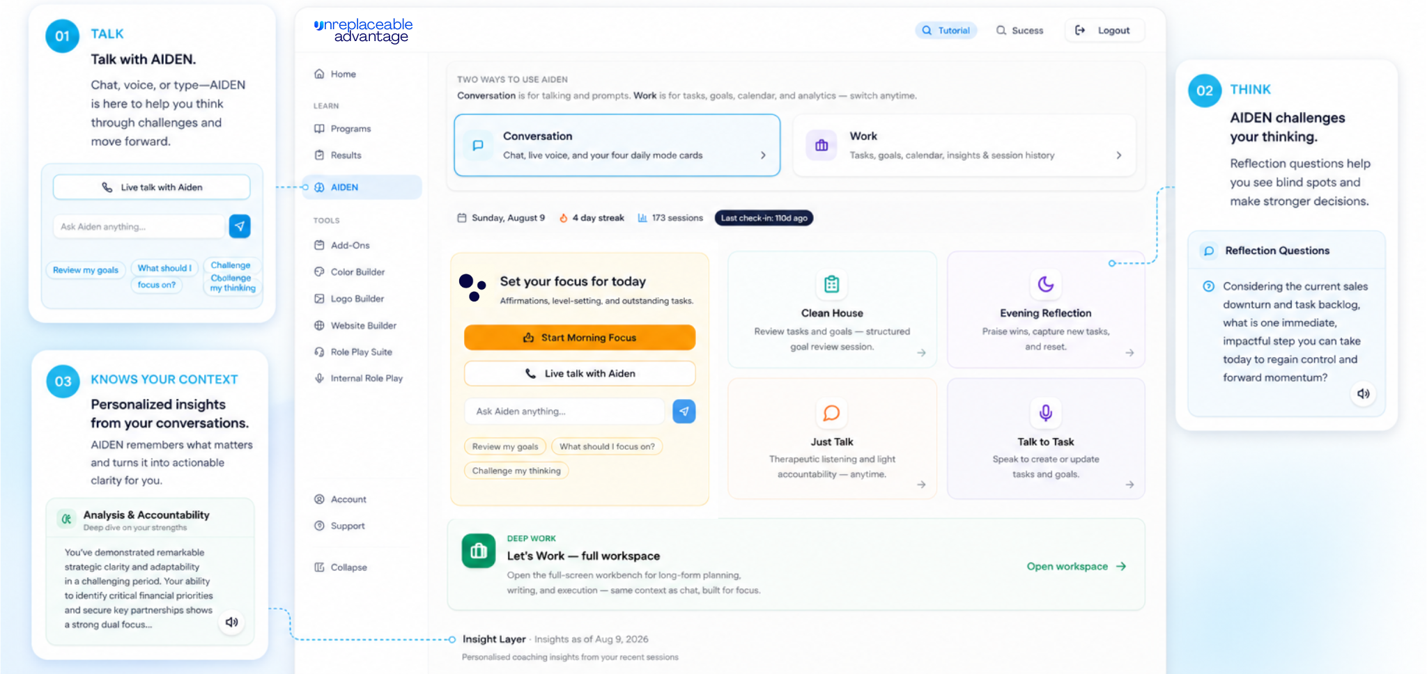 AIDEN — talk, think, and get personalized insights in one place
